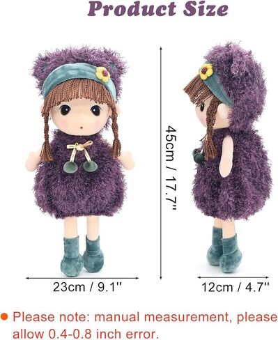 HWD Kawaii 17 inch Stuffed Plush Girl Toy Doll Good Gift for Kids Baby Lover.(Purple) in Saudi Arabia