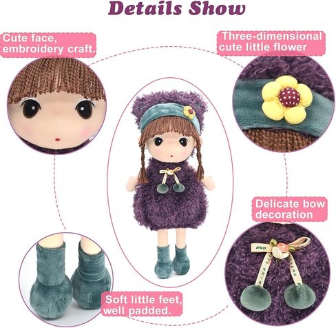 HWD Kawaii 17 inch Stuffed Plush Girl Toy Doll Good Gift for Kids Baby Lover.(Purple) in Saudi Arabia