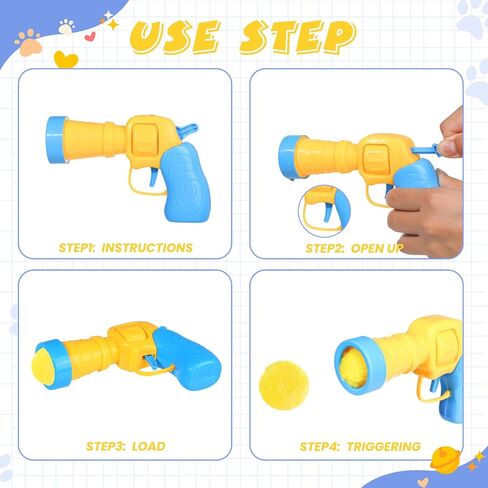 YASUOA Cat Ball Launcher,with 100pcs Cat Toy Balls Fun Cat Ball Toy, Interactive Cat ball Emitter, Automatic Cat ball Blaster Toy, Cat ball Game - Perfect Feline Companion Toy (Yellow) in Saudi Arabia