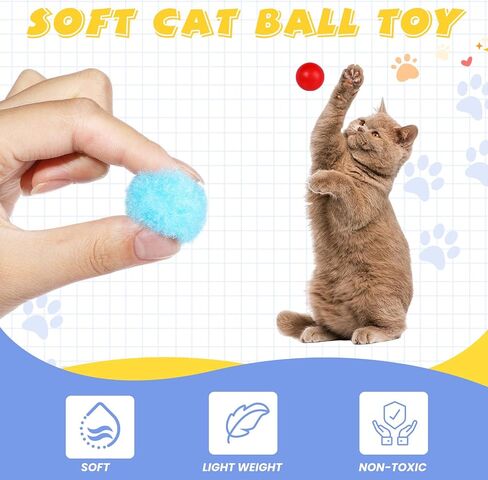 YASUOA Cat Ball Launcher,with 100pcs Cat Toy Balls Fun Cat Ball Toy, Interactive Cat ball Emitter, Automatic Cat ball Blaster Toy, Cat ball Game - Perfect Feline Companion Toy (Yellow) in Saudi Arabia