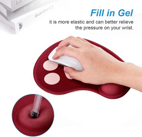 Cat Paw Mouse Pad Wrist Support-3D Cute Mouse Wrist pad with Gel Filled, Ergonomics Game Small Mouse Mat with Comfortable Surface and Non-Slip Base for Office Gift (9x7.6x0.65inch) (Purple) in Kuwait