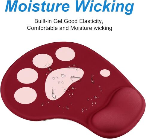 Cat Paw Mouse Pad Wrist Support-3D Cute Mouse Wrist pad with Gel Filled, Ergonomics Game Small Mouse Mat with Comfortable Surface and Non-Slip Base for Office Gift (9x7.6x0.65inch) (Purple) in Kuwait