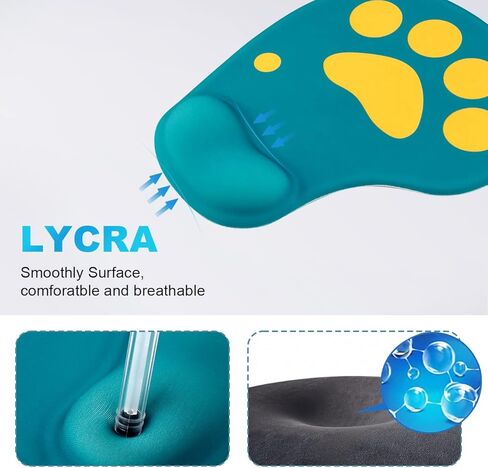 Cat Paw Mouse Pad Wrist Support-3D Cute Mouse Wrist pad with Gel Filled, Ergonomics Game Small Mouse Mat with Comfortable Surface and Non-Slip Base for Office Gift (9x7.6x0.65inch) (Purple) in Kuwait