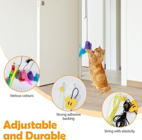 5Pcs Door Hanging Cat Toy, Interactive Cat Toys for Indoor Cats Kitten Toys Cat Feather Toy Cat String Toy Cat Products Cat Teaser Toy That Can Make Sounds in Saudi Arabia