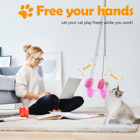 5Pcs Door Hanging Cat Toy, Interactive Cat Toys for Indoor Cats Kitten Toys Cat Feather Toy Cat String Toy Cat Products Cat Teaser Toy That Can Make Sounds in Saudi Arabia