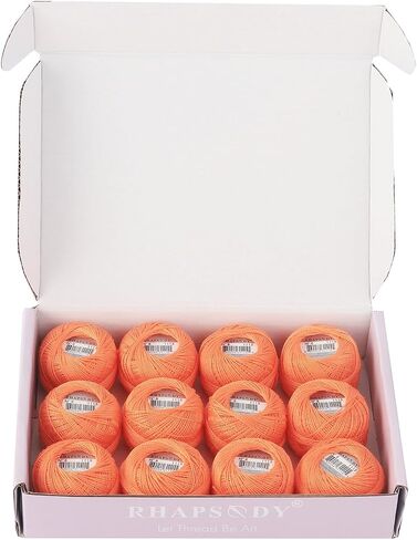 Rhapsody 12 Balls Set Pearl Cotton Thread Size 8# Crochet Thread Egyptian Cotton Embroidery Hand Knitting, Embroidery, Cross-Stitch, Sewing, Needlepoint, DIY, Quilting (Set Almond Delight) in Saudi Arabia