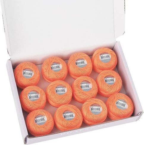 Rhapsody 12 Balls Set Pearl Cotton Thread Size 8# Crochet Thread Egyptian Cotton Embroidery Hand Knitting, Embroidery, Cross-Stitch, Sewing, Needlepoint, DIY, Quilting (Set Almond Delight) in Saudi Arabia