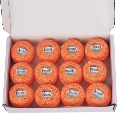 Rhapsody 12 Balls Set Pearl Cotton Thread Size 8# Crochet Thread Egyptian Cotton Embroidery Hand Knitting, Embroidery, Cross-Stitch, Sewing, Needlepoint, DIY, Quilting (Set Almond Delight) in Saudi Arabia