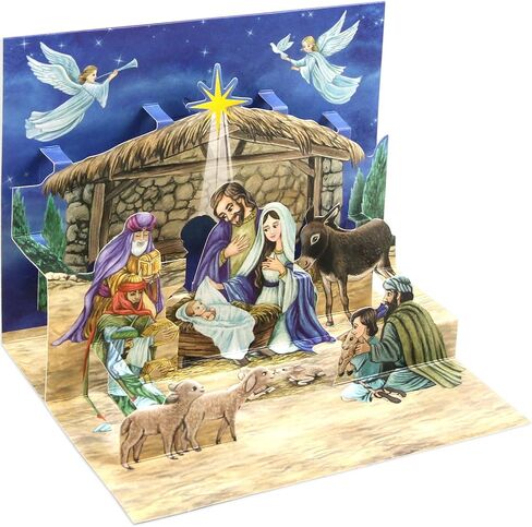 ceiba tree 8Pcs Nativity Christmas Pop Up Cards Holiday Notecards Religious Christian Greeting Cards with Envelopes in Saudi Arabia