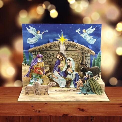 ceiba tree 8Pcs Nativity Christmas Pop Up Cards Holiday Notecards Religious Christian Greeting Cards with Envelopes in Saudi Arabia