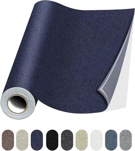 Fabric Repair Patches, 17X79 Inch Canvas Self-Adhesive Fabric Patches Tape Durable, DIY Large Fabric Patches for Sofa, Couches, Furniture, Chair, Clothing （17X79 Inch, Black） in Saudi Arabia