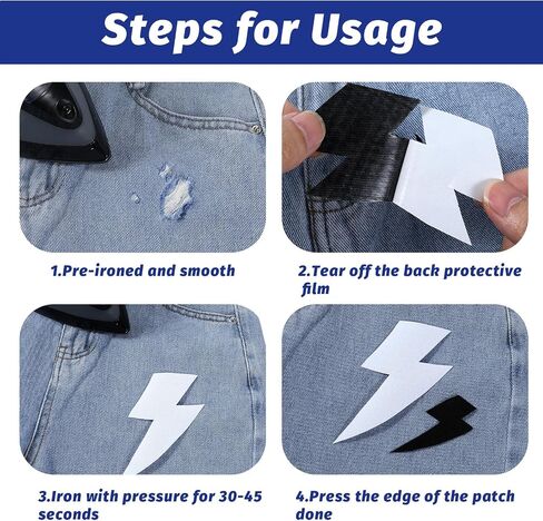 Giantree 25Pcs Iron-On Patches with Sewing Kit, 4.92 x 3.74 Inch Cotton Iron-on Patches Jeans Patches for Ironing Inside Adhesive Repair Patches for Repair Clothing Children and Adults (Black) in Saudi Arabia