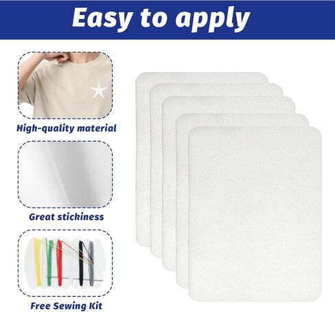Giantree 25Pcs Iron-On Patches with Sewing Kit, 4.92 x 3.74 Inch Cotton Iron-on Patches Jeans Patches for Ironing Inside Adhesive Repair Patches for Repair Clothing Children and Adults (Black) in Saudi Arabia