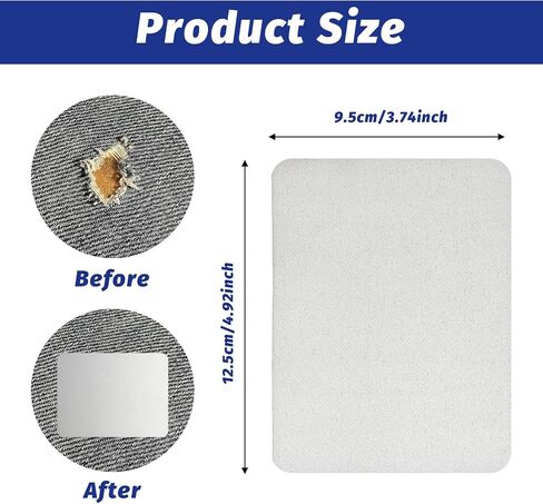 Giantree 25Pcs Iron-On Patches with Sewing Kit, 4.92 x 3.74 Inch Cotton Iron-on Patches Jeans Patches for Ironing Inside Adhesive Repair Patches for Repair Clothing Children and Adults (Black) in Saudi Arabia