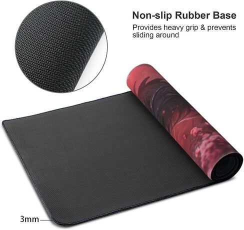 Dark Black Dragon Cherry Blossoms Mousepad Extended Large Gaming Mouse Pad XXL Oversized Desk Pad, 35.5 X 16 Inch in Saudi Arabia