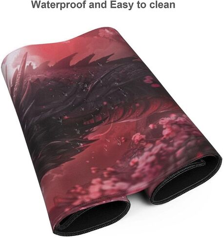 Dark Black Dragon Cherry Blossoms Mousepad Extended Large Gaming Mouse Pad XXL Oversized Desk Pad, 35.5 X 16 Inch in Saudi Arabia