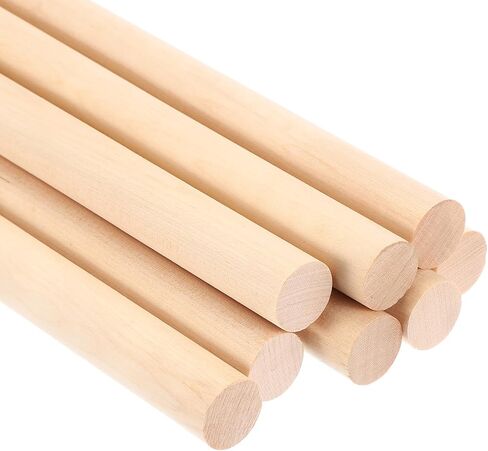 PATIKIL 7/9x5.91inch Wooden Dowel, 8 Pcs Dowel Rod Wood Dowels Wood Sticks Unfinished Round Hardwood for Crafts DIY Home Decor 20mm x 150mm in Saudi Arabia