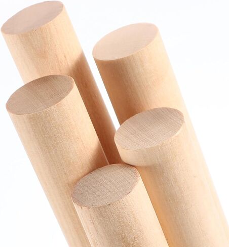 PATIKIL 7/9x5.91inch Wooden Dowel, 8 Pcs Dowel Rod Wood Dowels Wood Sticks Unfinished Round Hardwood for Crafts DIY Home Decor 20mm x 150mm in Saudi Arabia