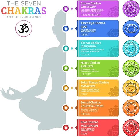 Chakra System, Chakra Poster Lamminated A4, Overview Chart of The Chakras and Their Meaning, Ideal Addition to The Chakra Book (Chakra Chart) in Saudi Arabia