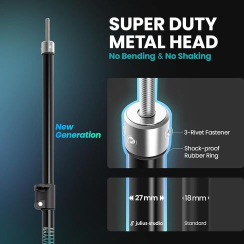 Julius Studio 10 x 10 feet (Upgraded) Large Heavy Duty Backdrop Stands Background Support System Kit, New Metal Head Design, Size-up Joints & Legs, Higher Stability, Clamps, Photo Studio, JSAG242 in Kuwait