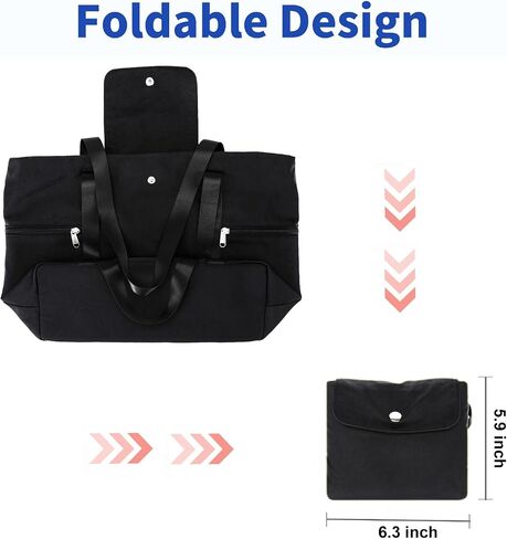 Women tote Bags for Work with Zipper 15.6 Laptop Compartment,Foldable Lightweight Shoulder Handbag for Office Travel in Saudi Arabia
