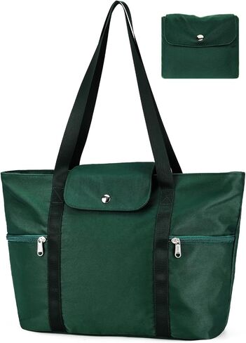 Women tote Bags for Work with Zipper 15.6 Laptop Compartment,Foldable Lightweight Shoulder Handbag for Office Travel in Saudi Arabia