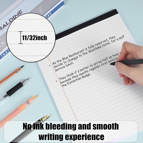 Koogel 4 Packs Legal Pads 8.5x11inch, 50 Sheets Wide Ruled Lined Perforated Notepads Writing Pads White Paper Pads for Student School Office in Kuwait