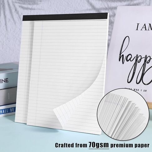 Koogel 4 Packs Legal Pads 8.5x11inch, 50 Sheets Wide Ruled Lined Perforated Notepads Writing Pads White Paper Pads for Student School Office in Kuwait