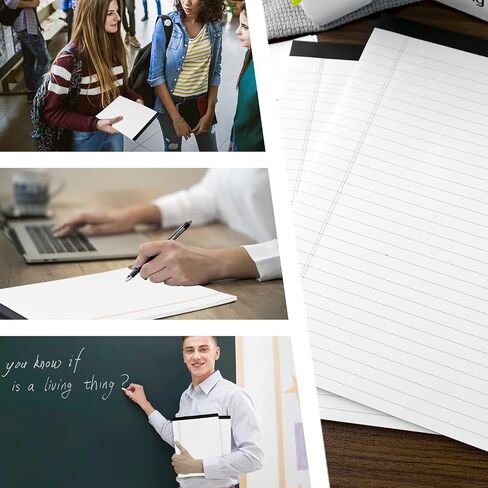 Koogel 4 Packs Legal Pads 8.5x11inch, 50 Sheets Wide Ruled Lined Perforated Notepads Writing Pads White Paper Pads for Student School Office in Kuwait