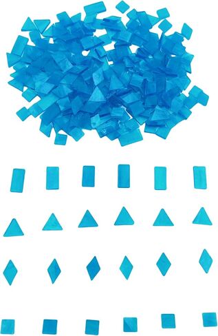 4 Shapes Mixed Stained Glass Mosaic Tiles for DIY Crafts,200PCS Rectangle/Triangle/Square/Diamond Transparent Mosaic Pieces for Art Crafts and Home Decoration (Navy Blue) in Saudi Arabia