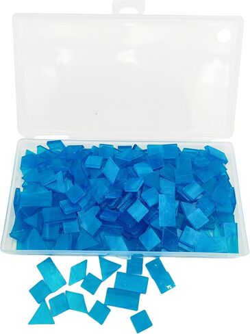 4 Shapes Mixed Stained Glass Mosaic Tiles for DIY Crafts,200PCS Rectangle/Triangle/Square/Diamond Transparent Mosaic Pieces for Art Crafts and Home Decoration (Navy Blue) in Saudi Arabia