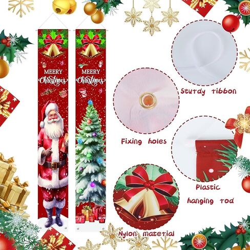 راية عيد الميلاد خمر زينة باب عيد الميلاد 5FT عيد ميلاد سعيد الشرفة راية لعطلة الشتاء داخلي في الهواء الطلق باب الشرفة الأمامية جدار عيد الميلاد الديكور in Kuwait