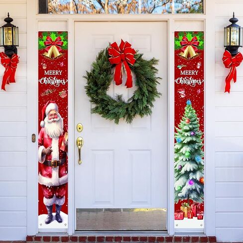 راية عيد الميلاد خمر زينة باب عيد الميلاد 5FT عيد ميلاد سعيد الشرفة راية لعطلة الشتاء داخلي في الهواء الطلق باب الشرفة الأمامية جدار عيد الميلاد الديكور in Kuwait