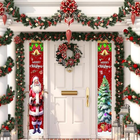 راية عيد الميلاد خمر زينة باب عيد الميلاد 5FT عيد ميلاد سعيد الشرفة راية لعطلة الشتاء داخلي في الهواء الطلق باب الشرفة الأمامية جدار عيد الميلاد الديكور in Kuwait