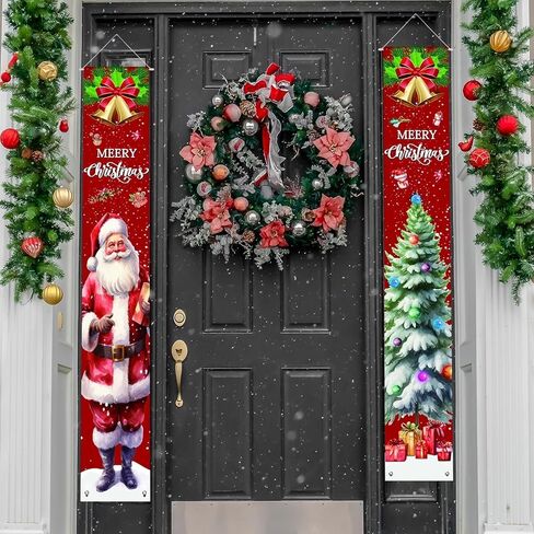 راية عيد الميلاد خمر زينة باب عيد الميلاد 5FT عيد ميلاد سعيد الشرفة راية لعطلة الشتاء داخلي في الهواء الطلق باب الشرفة الأمامية جدار عيد الميلاد الديكور in Kuwait