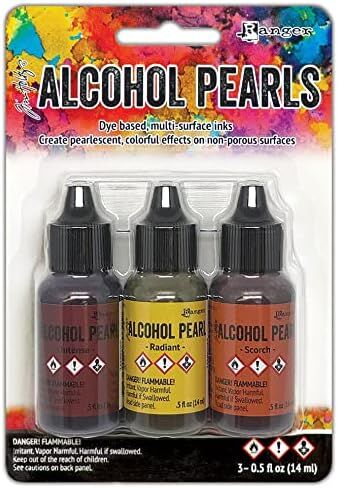 Tim Holtz Ranger Alcohol Ink Pearls Kits 5 and 6, Released 2022, Intense, Radiant, Scorch, Elixir, Divine, Opulent Plus 5 Judi Kins Black Glossy Postcards in Saudi Arabia