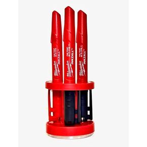 Red Magnetic Base Marker Holder for Milwaukee Inkzall Markers, 2 piece push button locking cap design security