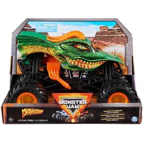 Monster Jam, Official Dragon Monster Truck, Collector Die-Cast Vehicle, 1:24 Scale, Kids Toys for Boys and Girls Ages 3 and up