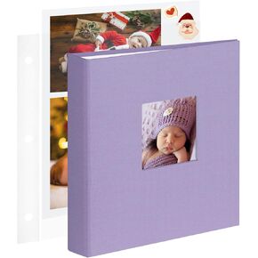 8.5x11 Inch Large 3 Ring DIY Scrapbook Photo Album with 30 Plastic Sleeves 60 Pages Blank Scrapbooks, 8.5 x 11 Scrap Book Albums for Baby Travel Wedding Graduation kids (Pink Cover/White Pages)