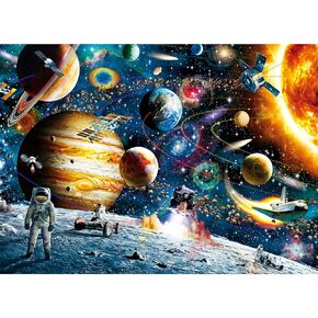 Jigsaw Puzzles 500 Piece for Adults Space Traveler Solar System Exploration Galaxy Outer Astronaut Families Challenging Fun Pieces Fit Together Perfectly 14.5" x 20"