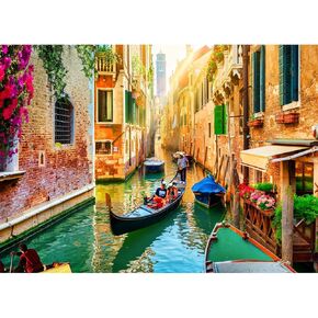HUADADA Jigsaw Puzzles for Adults 1000 Pieces, Venice Canals Interlock Perfectly No Dust, Home Decors Family Challenge Toys for Men Women Elders Seniors (27.5"x19.6"), 1:1 Poster