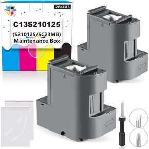 C13S210125 Ink Maintenance Box (S210125/SC23MB), Waste Ink Tank Replacement Compatible for EPSON Surecolor SC-F170 F100 F150 Dye Sub Printers - 2 Packs