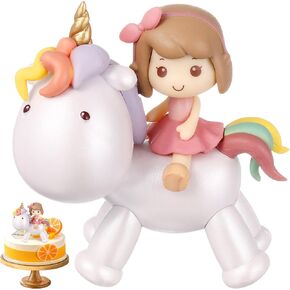 Toyvian Mini Unicorn Cake Decor كارتون يونيكورن كعكة توبر الراتنج الشكل يونيكورن كعكة توبر لفتاة صغيرة حفلة عيد ميلاد ديكور الأطفال يونيكورن الشكل توبر ديكور in Saudi Arabia