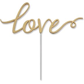 Kate Aspen Love Cake Topper, Gold, Wedding Cake Topper, Wedding Reception Decor