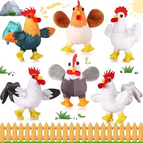 Kasyat 6 Pieces Mini Plush Furry Farm Animal Toys Soft Horse Pig Cattle Rabbit Dog Sheep Doll Stuffed Plush Farm Animals for Christmas Stocking Stuffers Birthday Party Decoration(Animals)