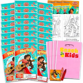 Disney Elena of Avalor Mini Party Favors Set for Kids - Bundle with 24 Mini Elena of Avalor Grab n Go Play Packs with Coloring Pages, Stickers and More (Elena of Avalor Birthday Party Supplies)
