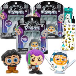Star Wars Doorables Blind Bags Set - Bundle with 3 Star Wars Doorables Mini Figures for Kids, Adults Plus Stickers, More | Star Wars Doorables Figures Series