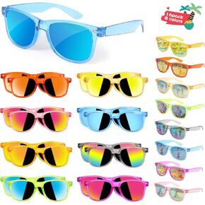 Kids Sunglasses Bulk Party Favors - 24 Packs Boys Girls Sunglasses for Kids Age 3-8 with UV 400 Protection, Neon Sunglasses for Kids Party Beach Pool Birthday Party Supplies, Great Gift for Kids