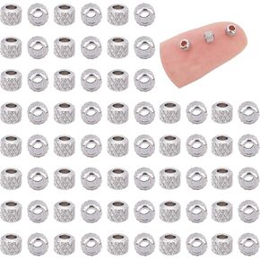 UNICRAFTALE About 200pcs 3mm Rondelle Metal Spacer Beads Stainless Steel Loose Beads 1.5mm Hole Bead Finding Stopper Bead for DIY Bracelets Necklaces Jewelry Making Stainless Steel Color
