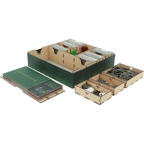 The Broken Token Game Organizer Compatible with Villainous Expansions - Wooden Game Organizing Box with Multiple Trays